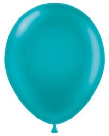 11 inch Tuf-Tex Metallic Teal Latex Balloons - 100 count