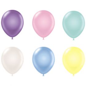 11 inch Tuf-Tex Assorted Pearl Latex Balloons - 100 count