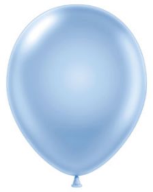 11 inch Tuf-Tex Pearl Sky Blue Latex Balloons - 100 count