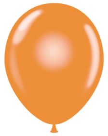 11 inch Tuf-Tex Crystal Tangerine Latex Balloons - 100 count