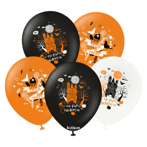 12 inch Kalisan Happy Halloween Latex Balloons 25 ct