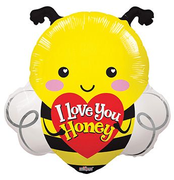 20 inch I Love You Honey Bee Shape Foil Mylar Balloon