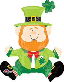 17 inch Anagram Sitting Leprechaun Foil Balloon - Packaged