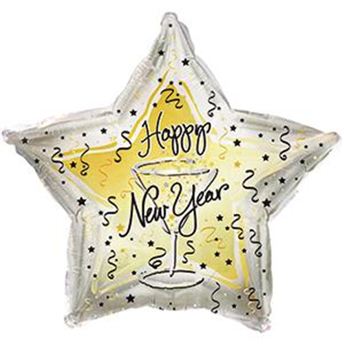 18 inch CTI New Year Toast Star Foil Balloon